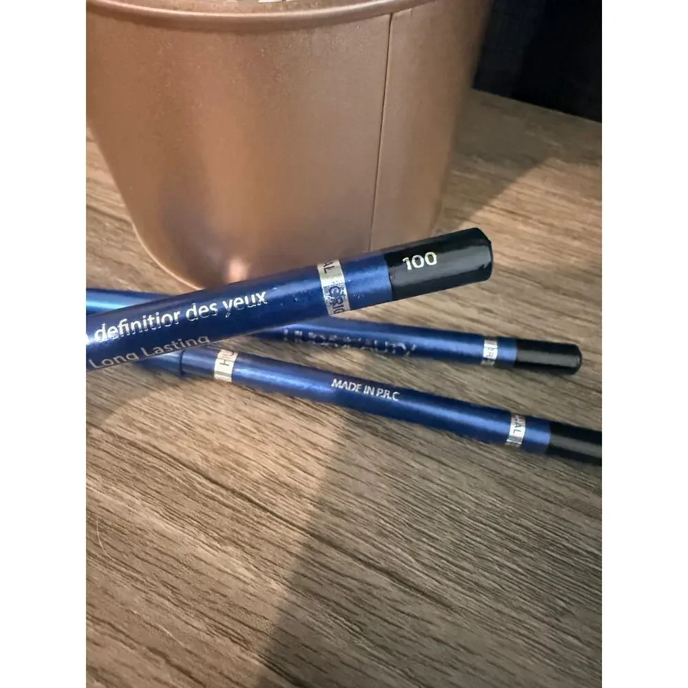 Set of 3 Black Eyeliner Pencils Waterproof & Long Lasting Full Size